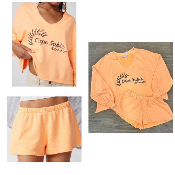 Urban Outfitters Tops - NWT Urban Outfitters Out From Under Around The Way 2 Piece Set Orange Small